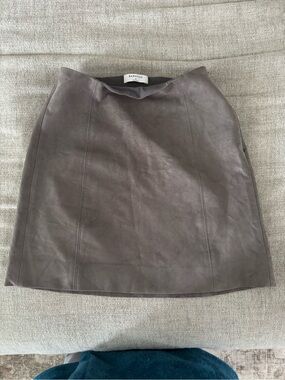 Babaton Cocoa  Suede Mini Skirt